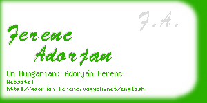 ferenc adorjan business card